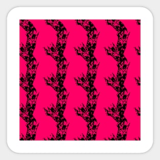 Black grunge on a red, pink background, abstraction Sticker